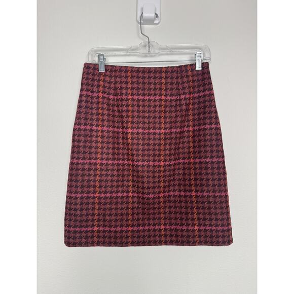 Wool Tweed Plaid Skirt Womens 4 Multicolor Academia Pure Collection - Picture 11 of 12
